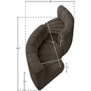 Meridian Arc Brown Boucle Fabric 4 pc Modular Sectional IMAGE 8