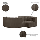 Meridian Arc Brown Boucle Fabric 4 pc Modular Sectional IMAGE 9
