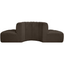 Meridian Arc Brown Boucle Fabric 4 pc Modular Sectional IMAGE 3