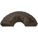 Meridian Arc Brown Boucle Fabric 4 pc Modular Sectional IMAGE 5