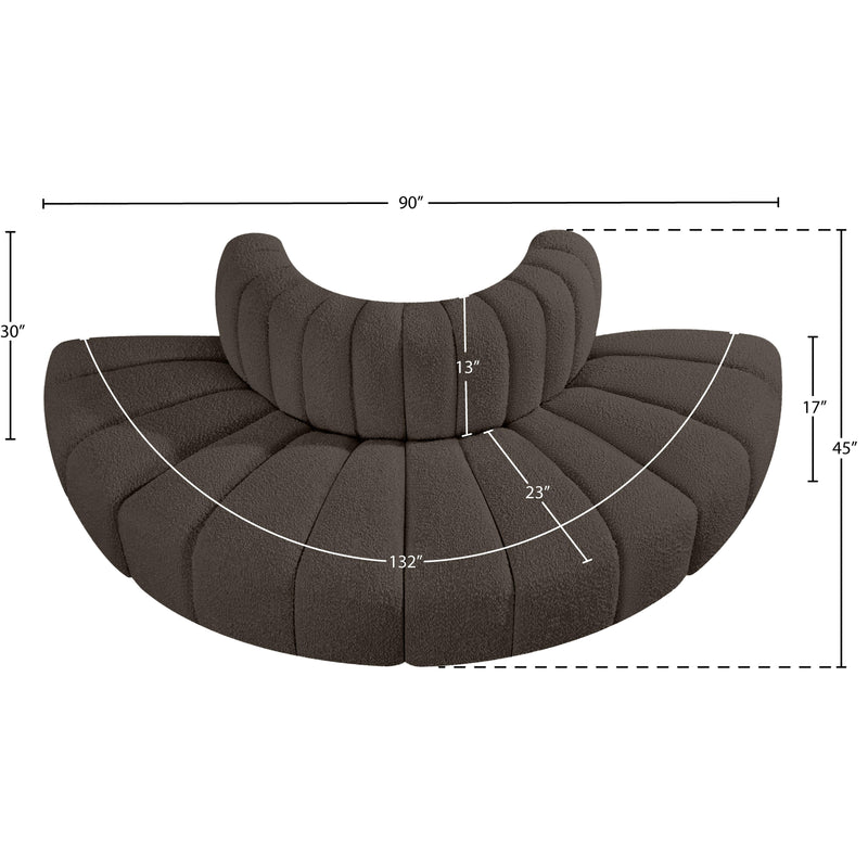 Meridian Arc Brown Boucle Fabric 4 pc Modular Sectional IMAGE 7