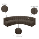 Meridian Arc Brown Boucle Fabric 5 pc Modular Sectional IMAGE 9