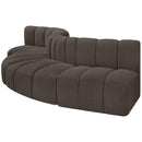 Meridian Arc Brown Boucle Fabric 5 pc Modular Sectional IMAGE 5