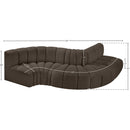 Meridian Arc Brown Boucle Fabric 5 pc Modular Sectional IMAGE 6