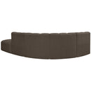 Meridian Arc Brown Boucle Fabric 5 pc Modular Sectional IMAGE 3