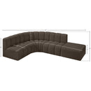 Meridian Arc Brown Boucle Fabric 5 pc Modular Sectional IMAGE 7