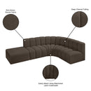 Meridian Arc Brown Boucle Fabric 5 pc Modular Sectional IMAGE 8