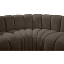 Meridian Arc Brown Boucle Fabric 6 pc Modular Sectional IMAGE 6
