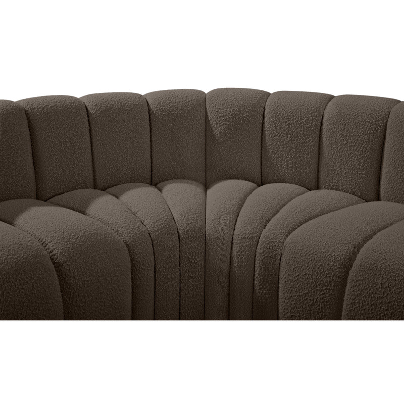 Meridian Arc Brown Boucle Fabric 6 pc Modular Sectional IMAGE 6