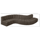 Meridian Arc Brown Boucle Fabric 6 pc Modular Sectional IMAGE 7