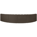 Meridian Arc Brown Boucle Fabric 6 pc Modular Sectional IMAGE 3