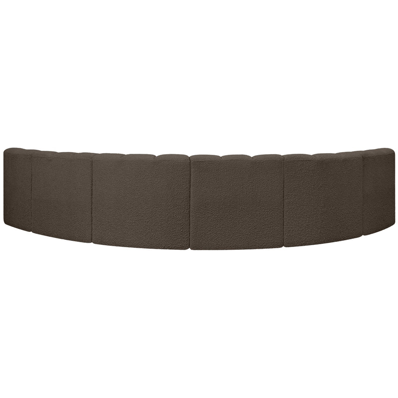 Meridian Arc Brown Boucle Fabric 6 pc Modular Sectional IMAGE 3