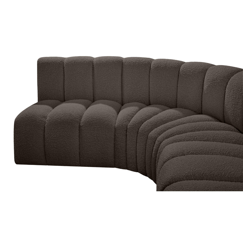 Meridian Arc Brown Boucle Fabric 6 pc Modular Sectional IMAGE 7