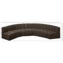 Meridian Arc Brown Boucle Fabric 6 pc Modular Sectional IMAGE 8