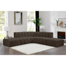 Meridian Arc Brown Boucle Fabric 6 pc Modular Sectional IMAGE 2