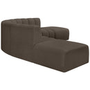 Meridian Arc Brown Boucle Fabric 6 pc Modular Sectional IMAGE 5
