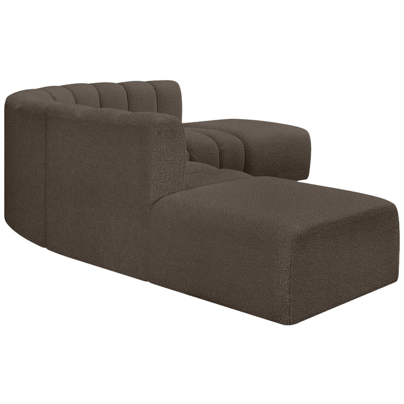 Meridian Arc Brown Boucle Fabric 6 pc Modular Sectional IMAGE 5