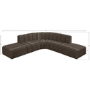 Meridian Arc Brown Boucle Fabric 6 pc Modular Sectional IMAGE 7
