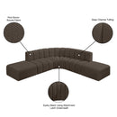Meridian Arc Brown Boucle Fabric 6 pc Modular Sectional IMAGE 8