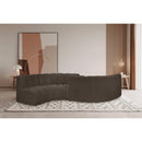 Meridian Arc Brown Boucle Fabric 6 pc Modular Sectional IMAGE 2