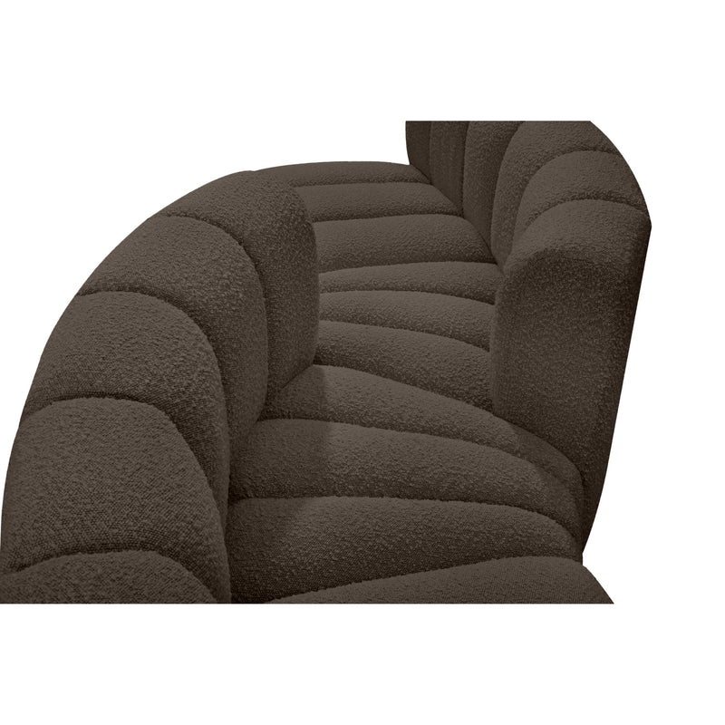 Meridian Arc Brown Boucle Fabric 6 pc Modular Sectional IMAGE 4
