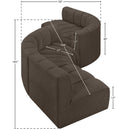 Meridian Arc Brown Boucle Fabric 6 pc Modular Sectional IMAGE 5