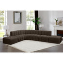 Meridian Arc Brown Boucle Fabric 7 pc Modular Sectional IMAGE 2