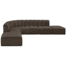 Meridian Arc Brown Boucle Fabric 7 pc Modular Sectional IMAGE 5