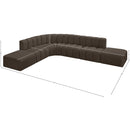 Meridian Arc Brown Boucle Fabric 7 pc Modular Sectional IMAGE 6