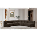 Meridian Arc Brown Boucle Fabric 7 pc Modular Sectional IMAGE 2