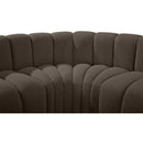 Meridian Arc Brown Boucle Fabric 7 pc Modular Sectional IMAGE 8