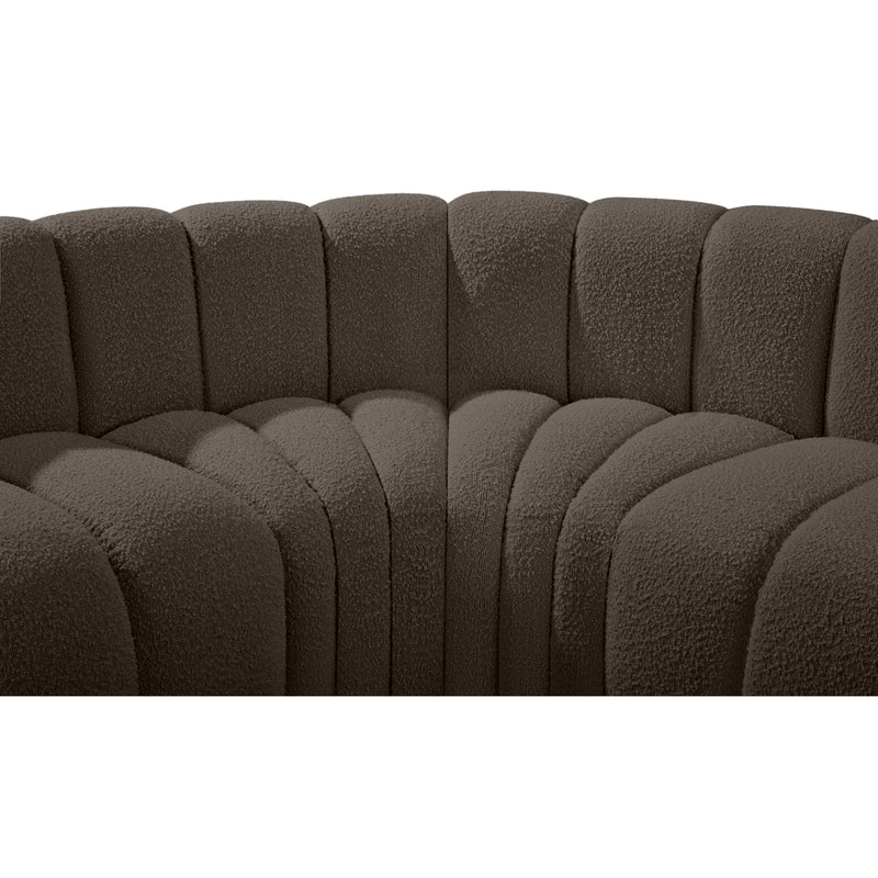 Meridian Arc Brown Boucle Fabric 7 pc Modular Sectional IMAGE 8