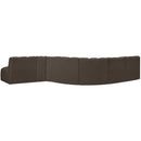 Meridian Arc Brown Boucle Fabric 7 pc Modular Sectional IMAGE 3