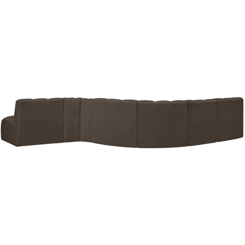 Meridian Arc Brown Boucle Fabric 7 pc Modular Sectional IMAGE 3