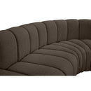 Meridian Arc Brown Boucle Fabric 7 pc Modular Sectional IMAGE 8