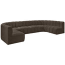 Meridian Arc Brown Boucle Fabric 8 pc Modular Sectional IMAGE 4
