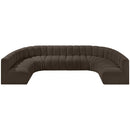 Meridian Arc Brown Boucle Fabric 8 pc Modular Sectional IMAGE 5