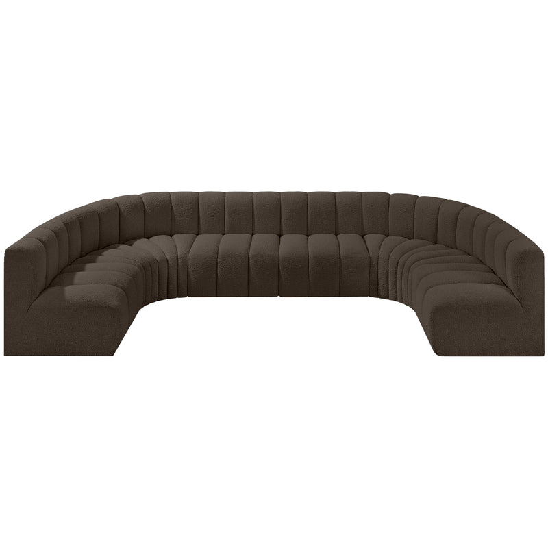 Meridian Arc Brown Boucle Fabric 8 pc Modular Sectional IMAGE 5