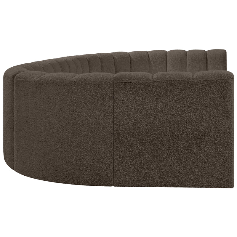 Meridian Arc Brown Boucle Fabric 8 pc Modular Sectional IMAGE 6