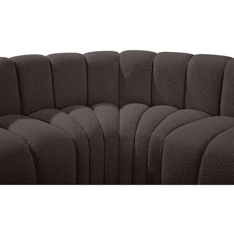 Meridian Arc Brown Boucle Fabric 8 pc Modular Sectional IMAGE 8