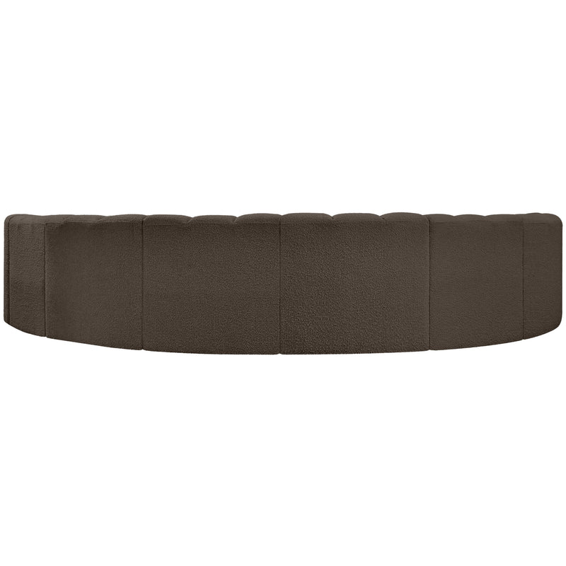 Meridian Arc Brown Boucle Fabric 8 pc Modular Sectional IMAGE 3