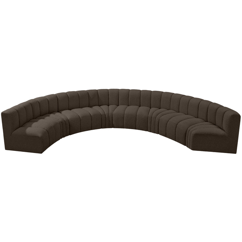 Meridian Arc Brown Boucle Fabric 8 pc Modular Sectional IMAGE 5