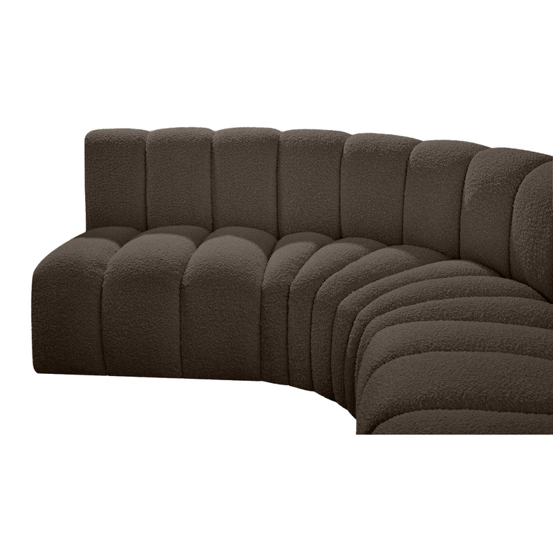 Meridian Arc Brown Boucle Fabric 8 pc Modular Sectional IMAGE 7