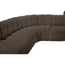 Meridian Arc Brown Boucle Fabric 8 pc Modular Sectional IMAGE 8