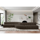 Meridian Arc Brown Boucle Fabric 8 pc Modular Sectional IMAGE 2