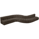 Meridian Arc Brown Boucle Fabric 8 pc Modular Sectional IMAGE 4