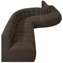 Meridian Arc Brown Boucle Fabric 8 pc Modular Sectional IMAGE 6