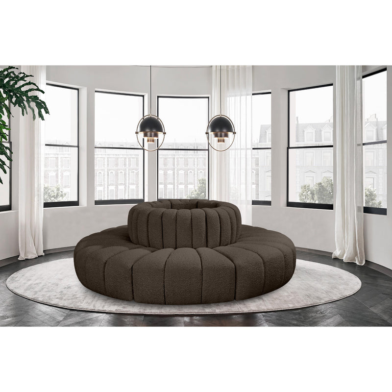 Meridian Arc Brown Boucle Fabric 8 pc Modular Sectional IMAGE 2