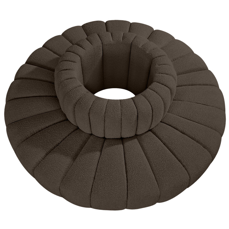 Meridian Arc Brown Boucle Fabric 8 pc Modular Sectional IMAGE 3