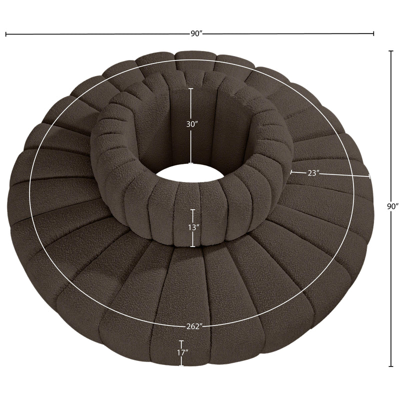 Meridian Arc Brown Boucle Fabric 8 pc Modular Sectional IMAGE 6
